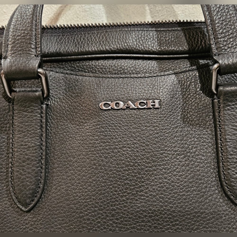 Authentic COACH Graham Structured Briefcase – Black Pebble Leather (Laptop Bag) - Picture 2 of 16